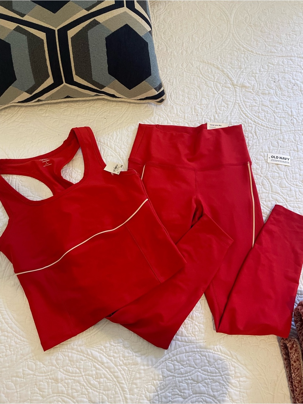 Old Navy Red Racerback Tank and High-Waist Leggings Set